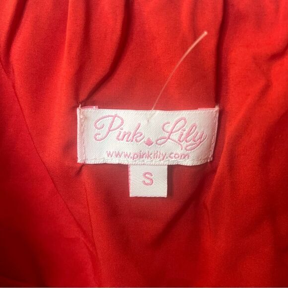 Pink Lily Specked Flutter Sleeve Off The Shoulder Top Sz S - Picture 4 of 4